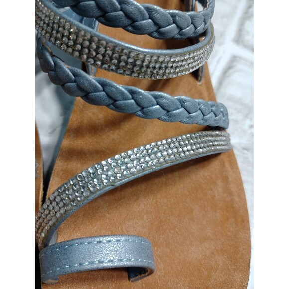 Daisy Fuentes Womens Size 8.5M Rhinestone Blue Strappy Sandals - Picture 7 of 9